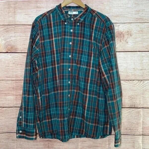 Sonoma Goods For Life | Men’s Plaid Green Button Down Shirt XXL